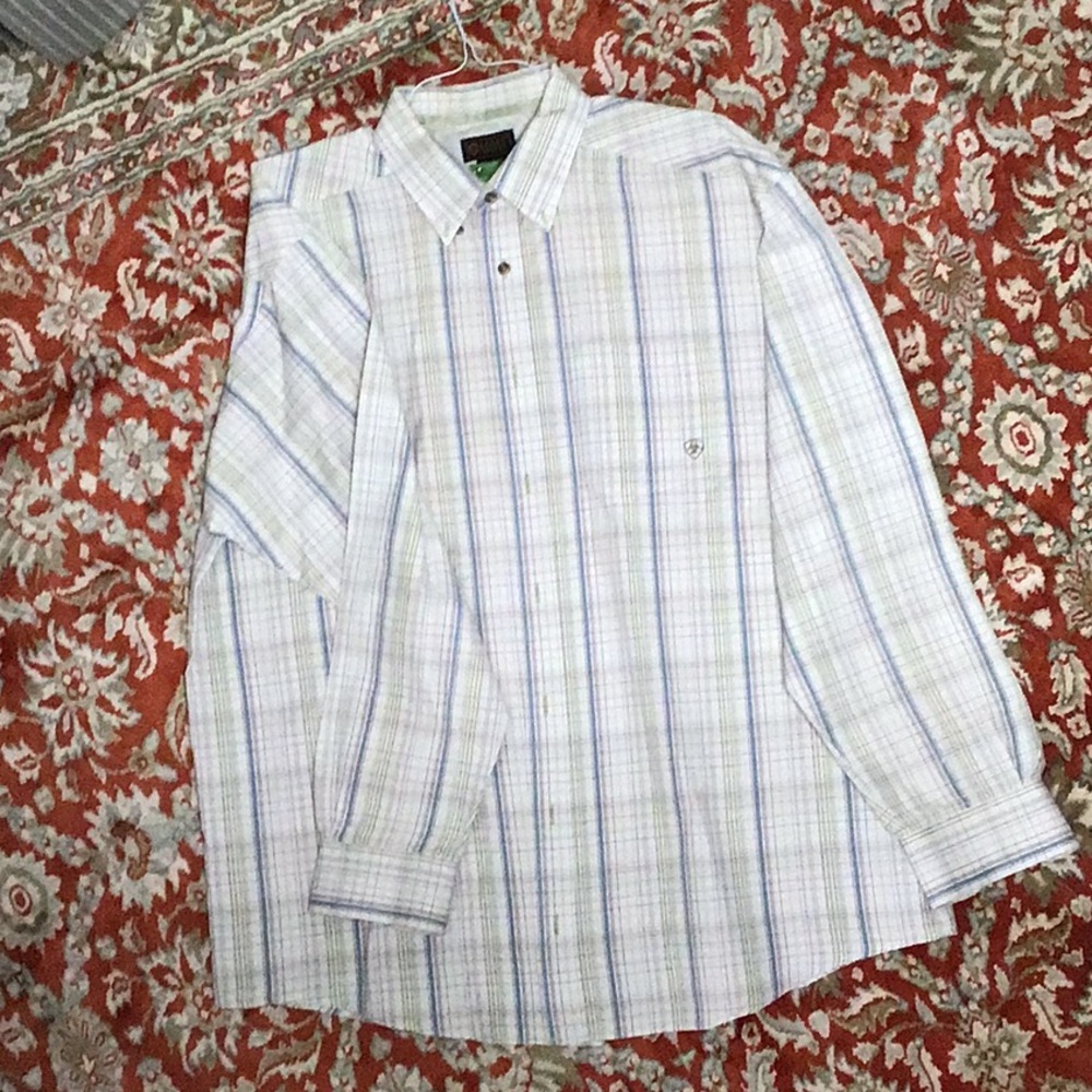 Arias Botton Up shirt Earth tones